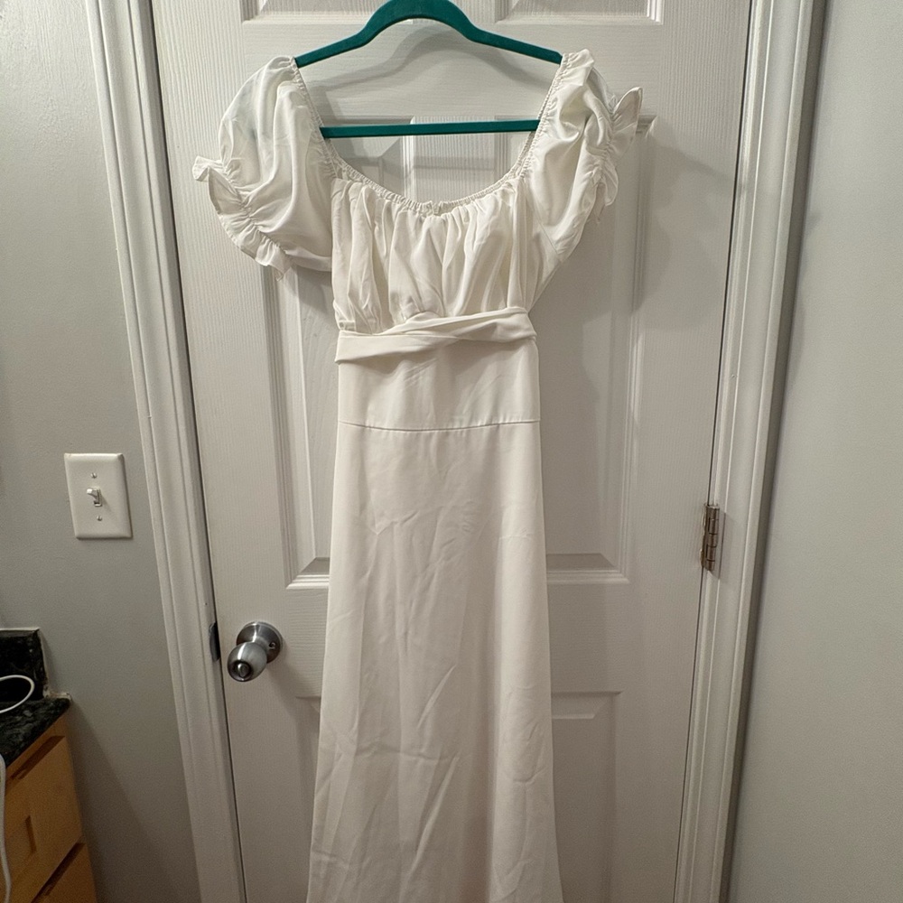 Elegant White Off-Shoulder Dress